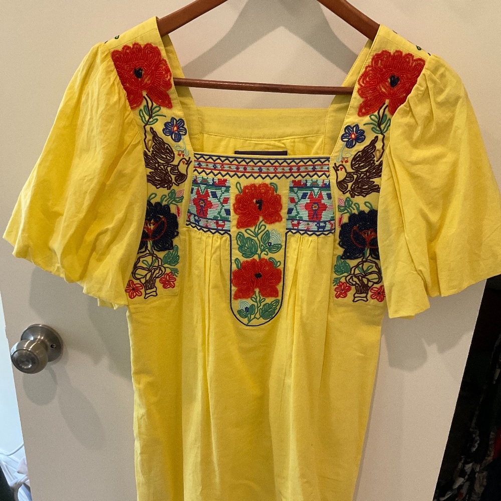 VaVa by joy Han, size S, Yellow beaded and embroidered sundress